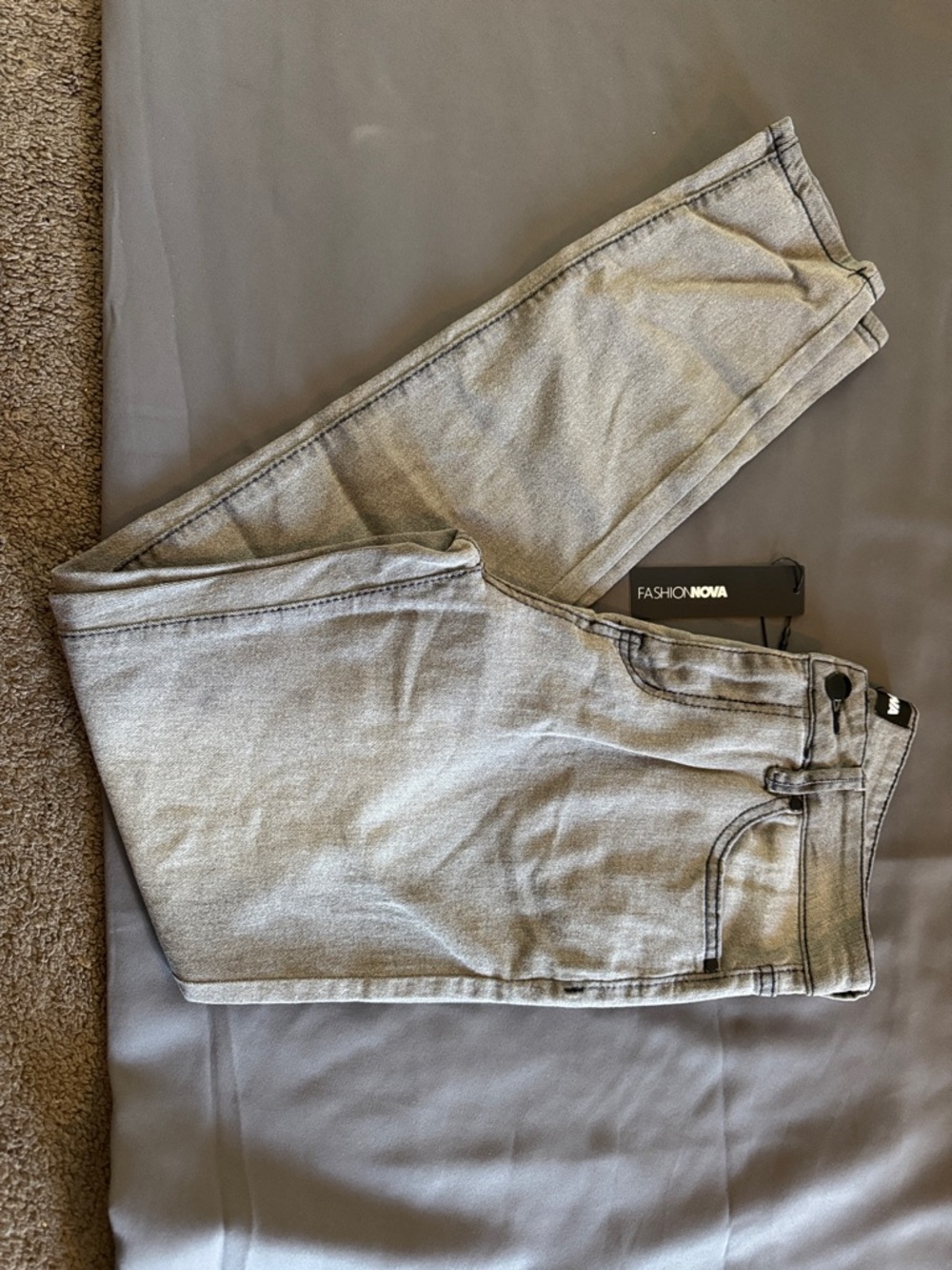 Fashion Nova Light Gray Slim Jeans